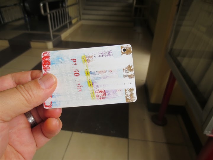 ペドロヒル駅で買ったかなり使い込まれた乗車カード