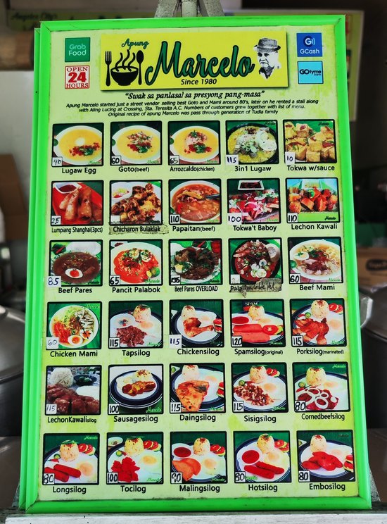 アンヘレスで飲み食いした話 カレンデリア　メニュー