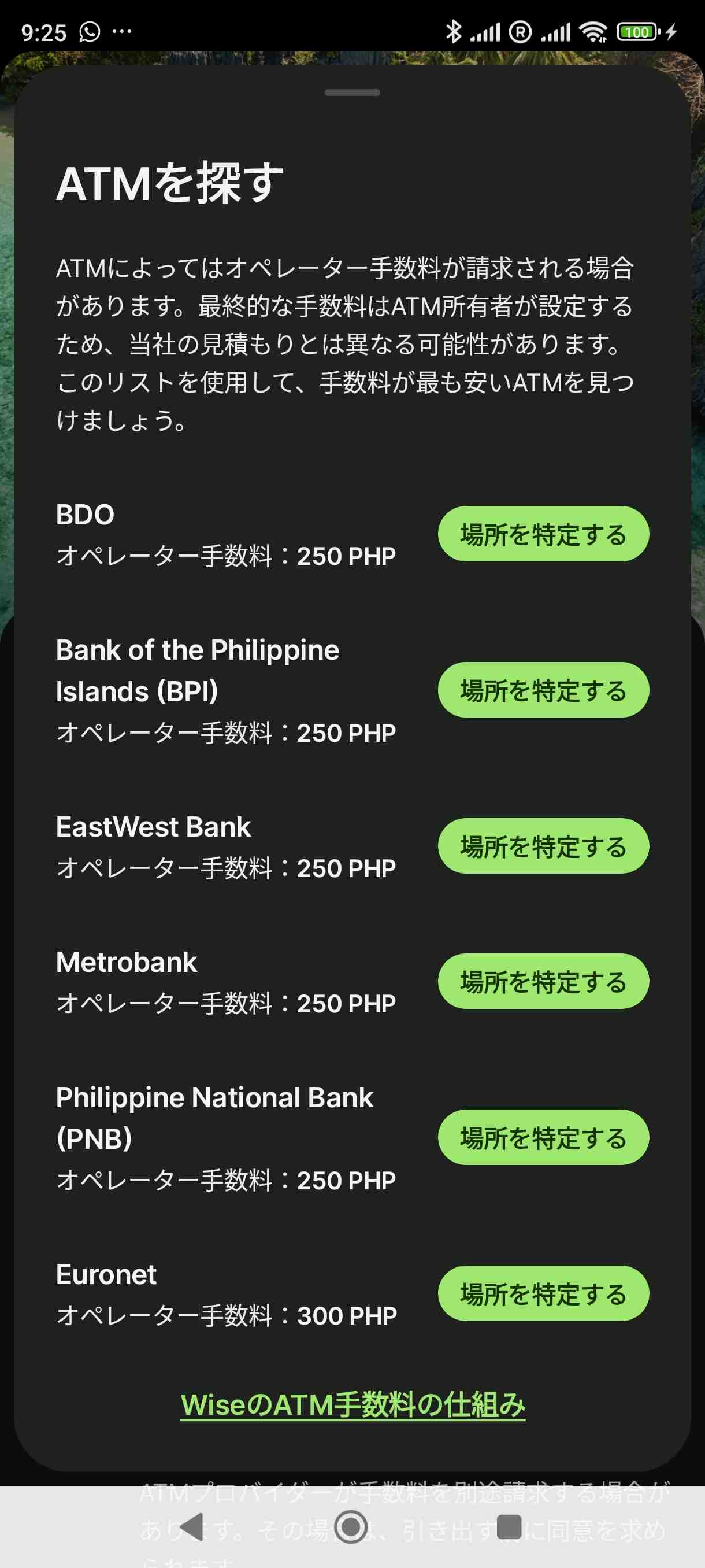 Wise 手数料表示 フィリピン